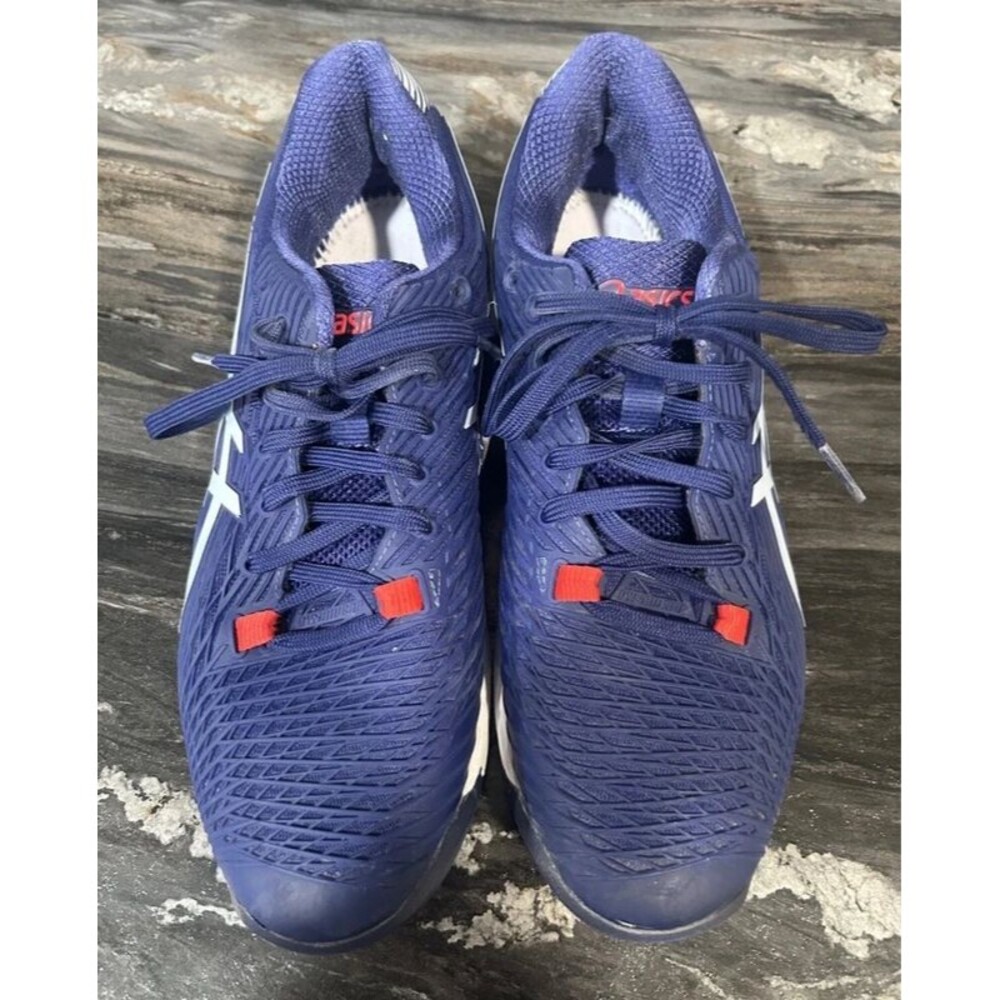 Asics Womens Shoes 9.5 Lace Up Blue Running Training Gym Athletic No Insole